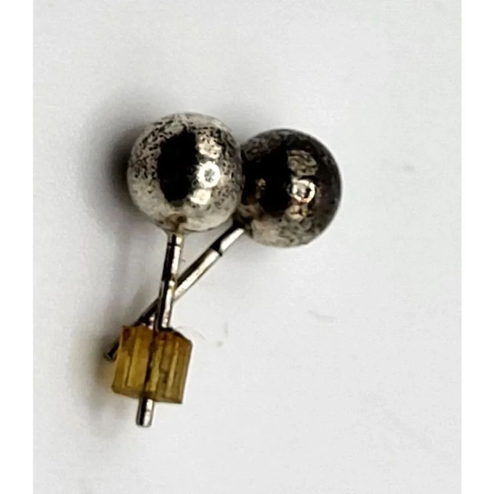 Sterling Silver Post Ball Stud Earrings .25in singed 925